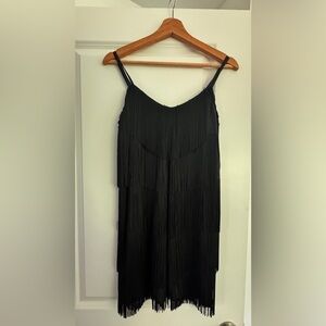 Zara Black Fringe Dress